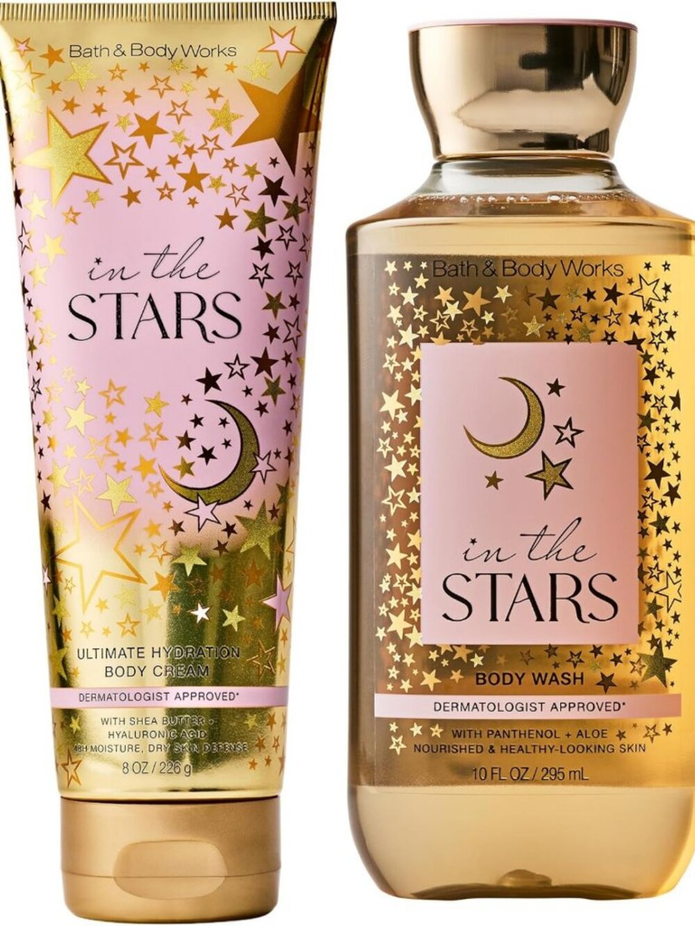 Luxurious Body Wash & Cream Set - In the Stars Scent, 2 Pack for Glowing Skin